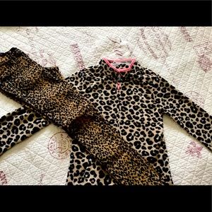 Girls pant cheetah pants with adjustable waist.